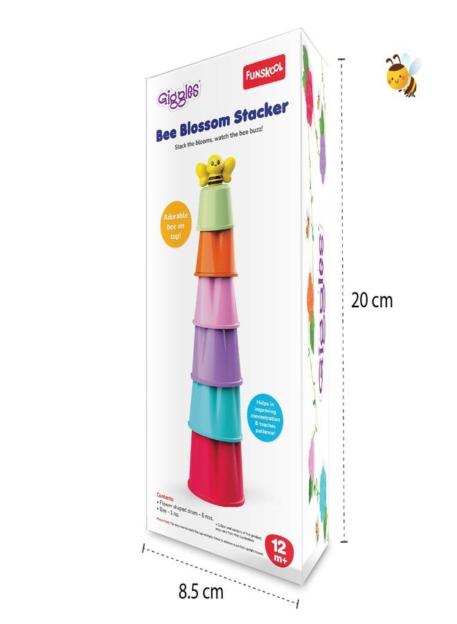 Giggles Funskool Bee Blossom Stacker, Fun & Development Toy for Babies, Educational Brain Activity Toys, Perfect for Early Learning, Multicolor Stacking Gift Set for Kids, Age 12+ Months - Image 3